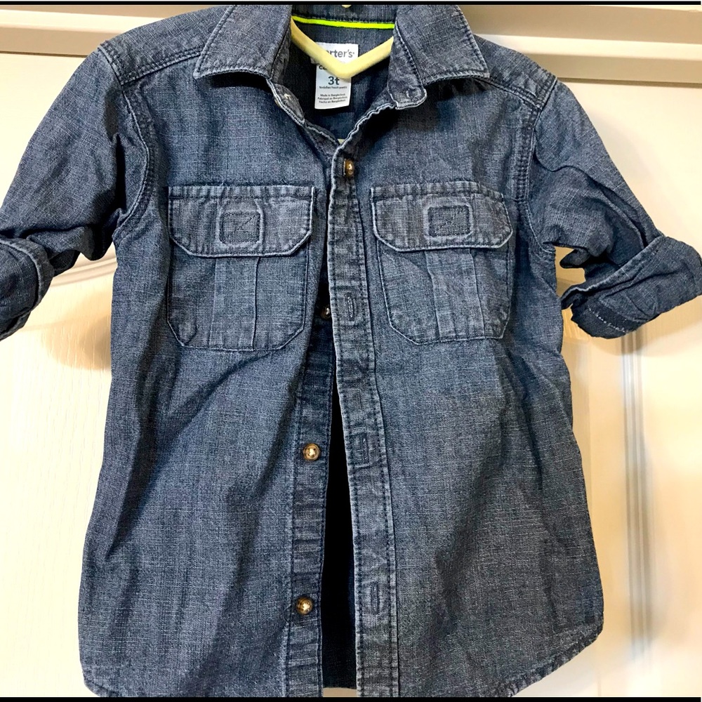 Carters denim long sleeve button down size 3T